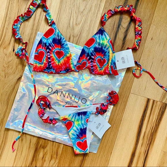 DANNIJO x Kai Lani bikini collab Tie Dye Skimpy Bikini NWT Large top XS bottoms - Picture 6 of 15